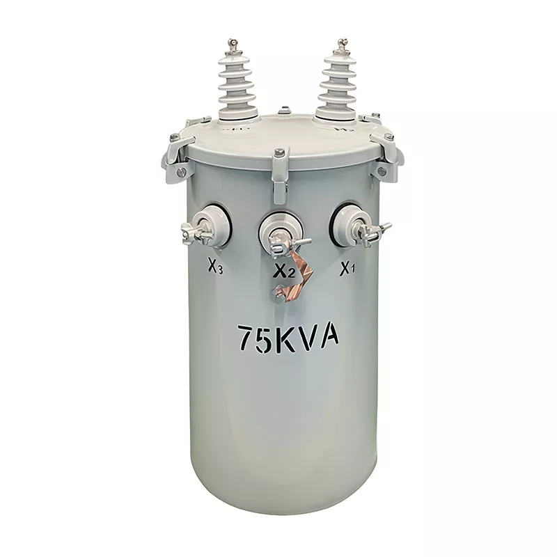 Transformador montado en poste de 75 KVA